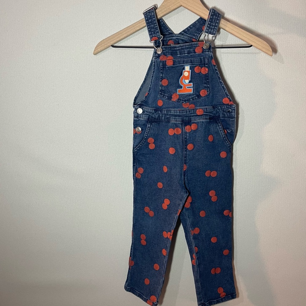 Christian Robinson Toddler Microscope Embroidered Overalls Size 2T